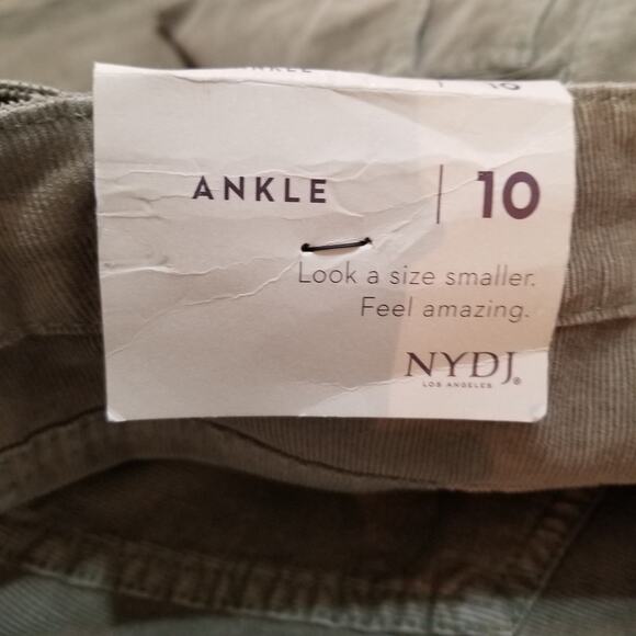 NYDJ LIFT TUCK Alina Lift & Tuck Tech Ankle Skinny Pants Olive Green Jeans Sz 10 - Picture 9 of 16